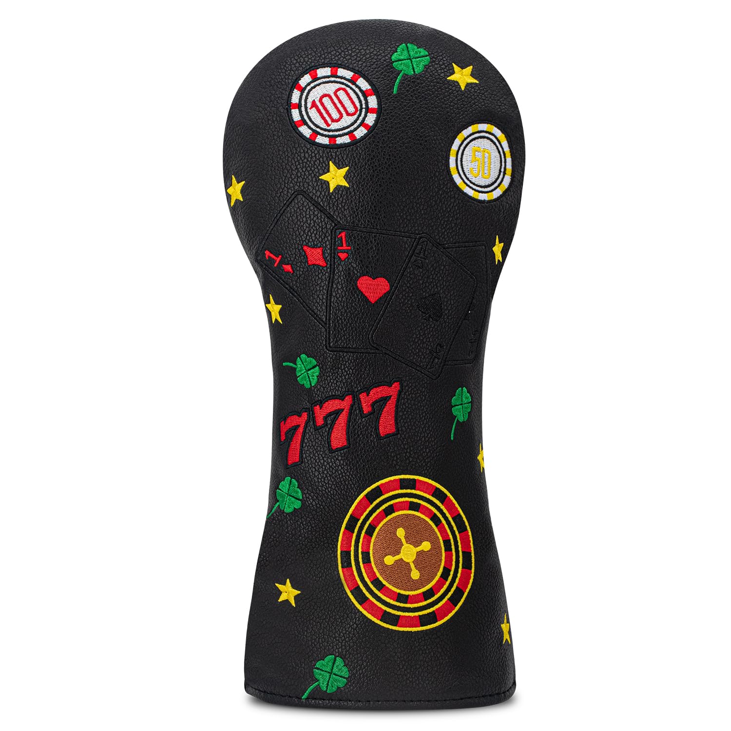 Golf Head Cover 777 Playing Cards Golf Covers PU Headcovers Set Fits Driver Fairway Hybrid Woods Iron Wedge Headcover.