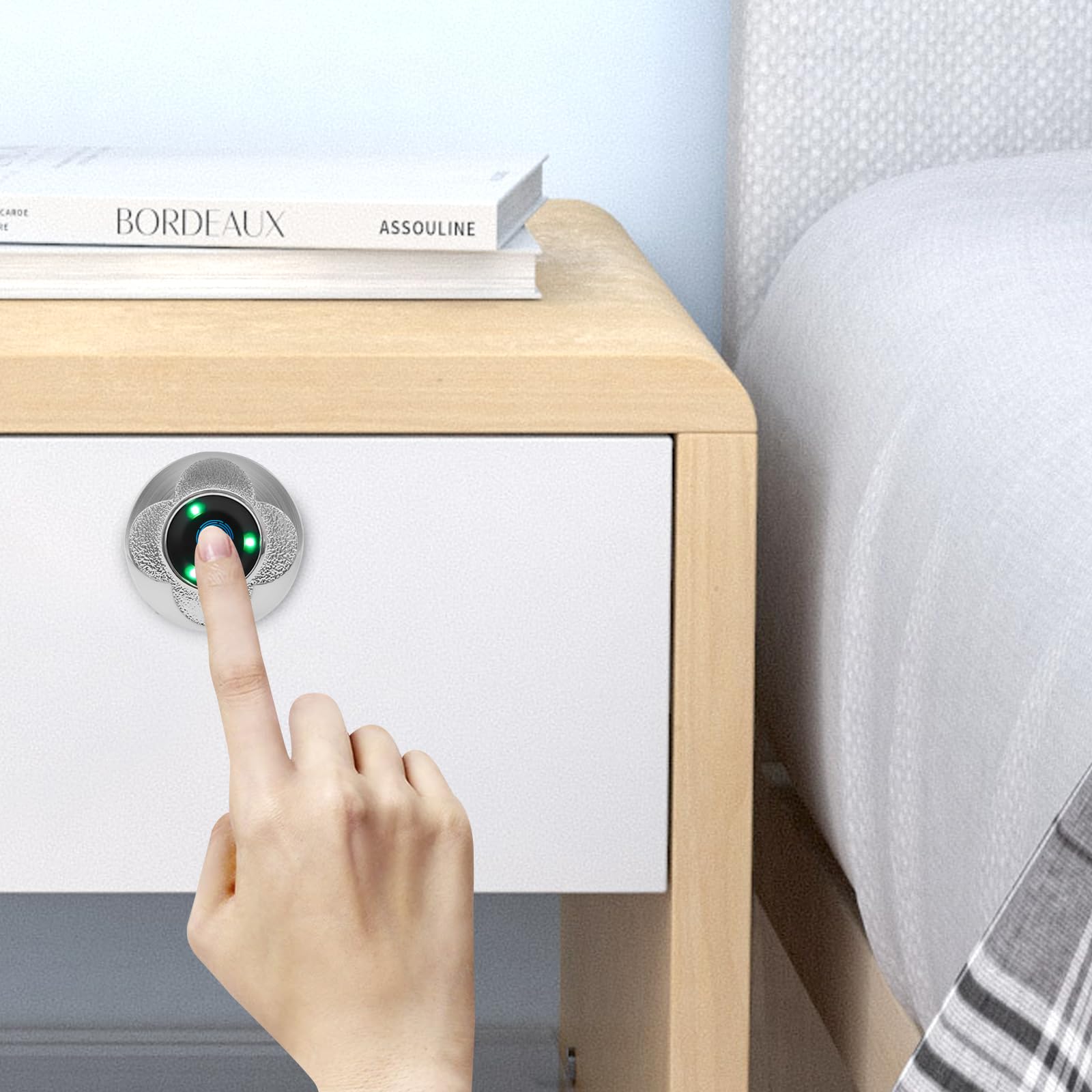 Cerradura de huellas dactilares Smart Fingerprint Lock con 20 huellas dactilares, capacidad de almacenamiento de 6-8 meses, tiempo de espera, cerradura de huellas dactilares, con USB, recargable para