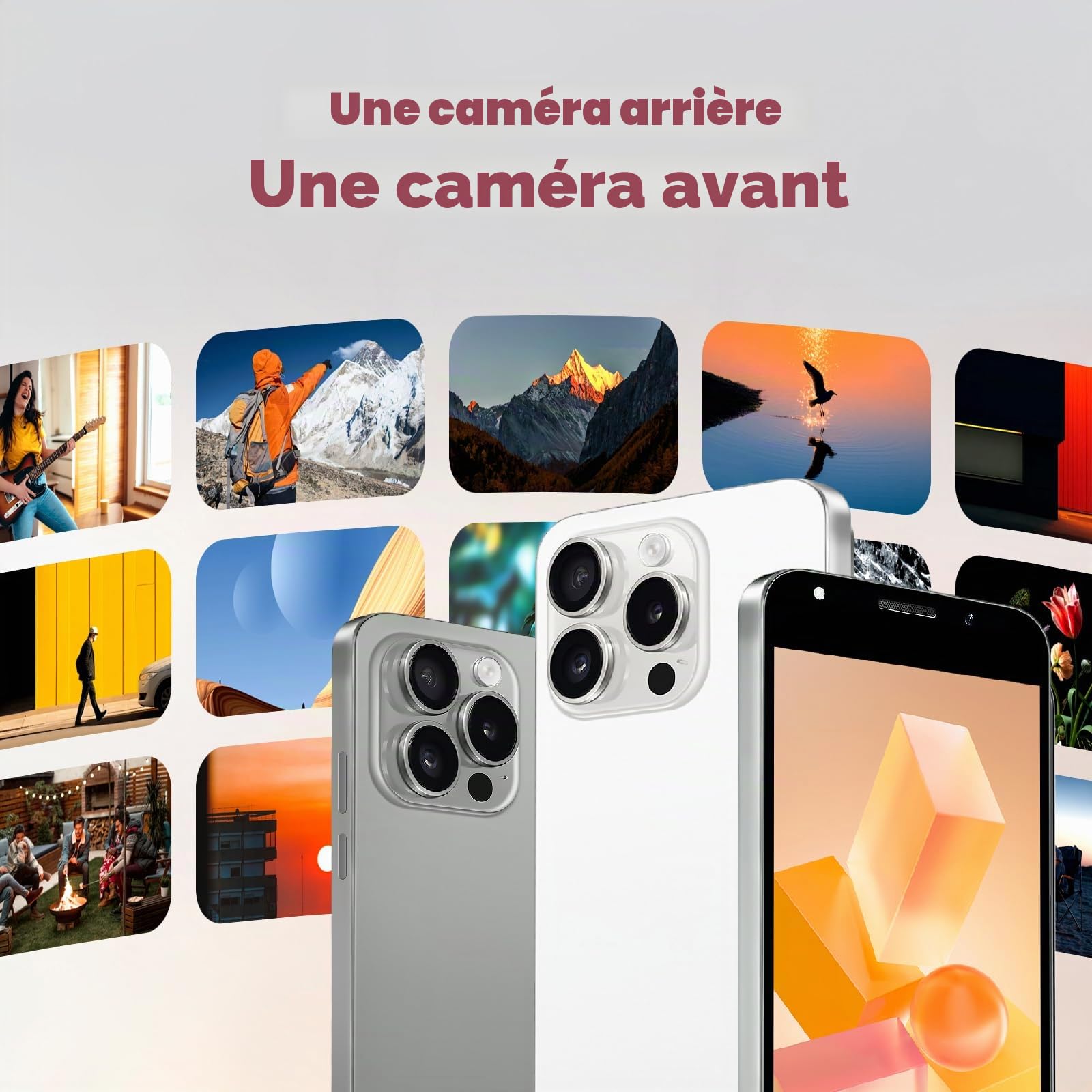 Téléphone sans contrat, réseau 4G téléphone Android, écran 5.0 ", 2gb RAM + 16gb ROM/TF 128gb, Double Sim, Double caméra, pour Les utilisateurs débutants
