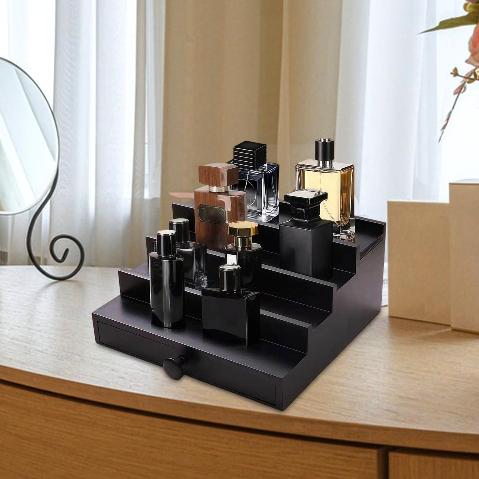Organizador de Mostrador para Hombres, Expositor de Perfumes, Soporte de Madera para Perfumes, Estante de Almacenamiento para Cosméticos
