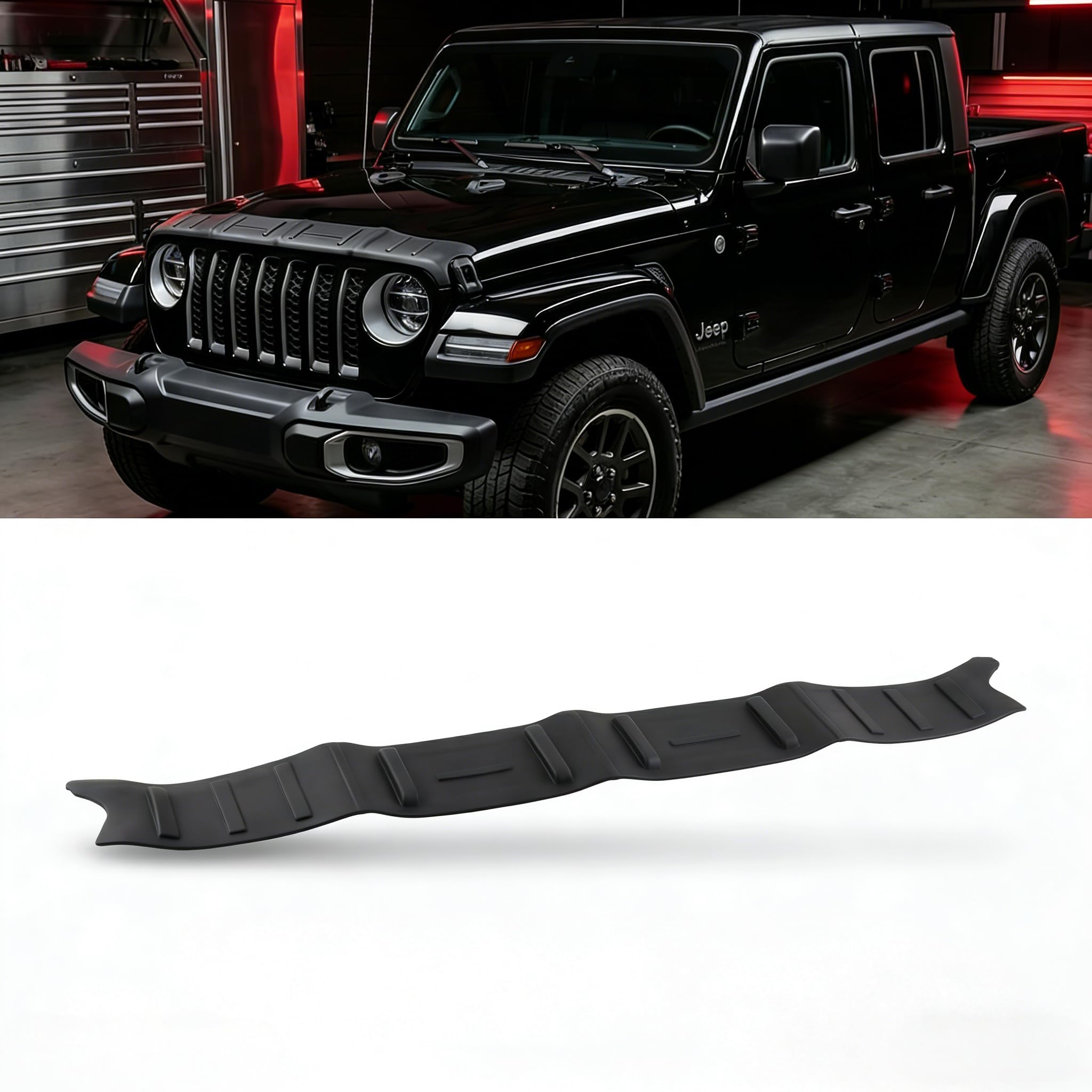Hood Protector Hood Shield TPE Hood Deflector Hood Guard Fit for Je-ep 2020 2021 2022 2023 2024 2025 2026 Gladiator JT and 2018 2019 2020 2021 2022 2023 2024 2025 2026 Wrangler JL All Models