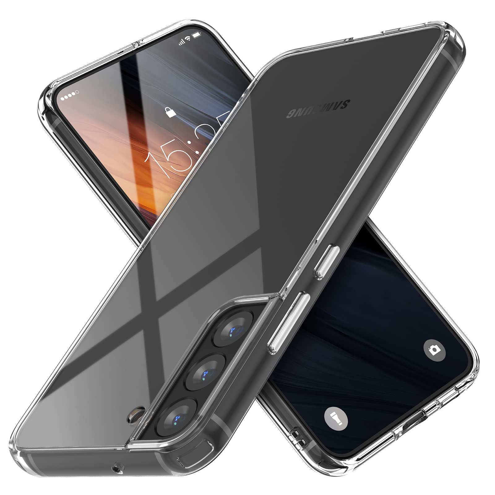 MATEPROX Compatible with Samsung Galaxy S22 Plus Case, Clear Thin Slim Crystal Transparent Shockproof Bumper Cover for Samsung S 22+ 5G (2022)-Clear