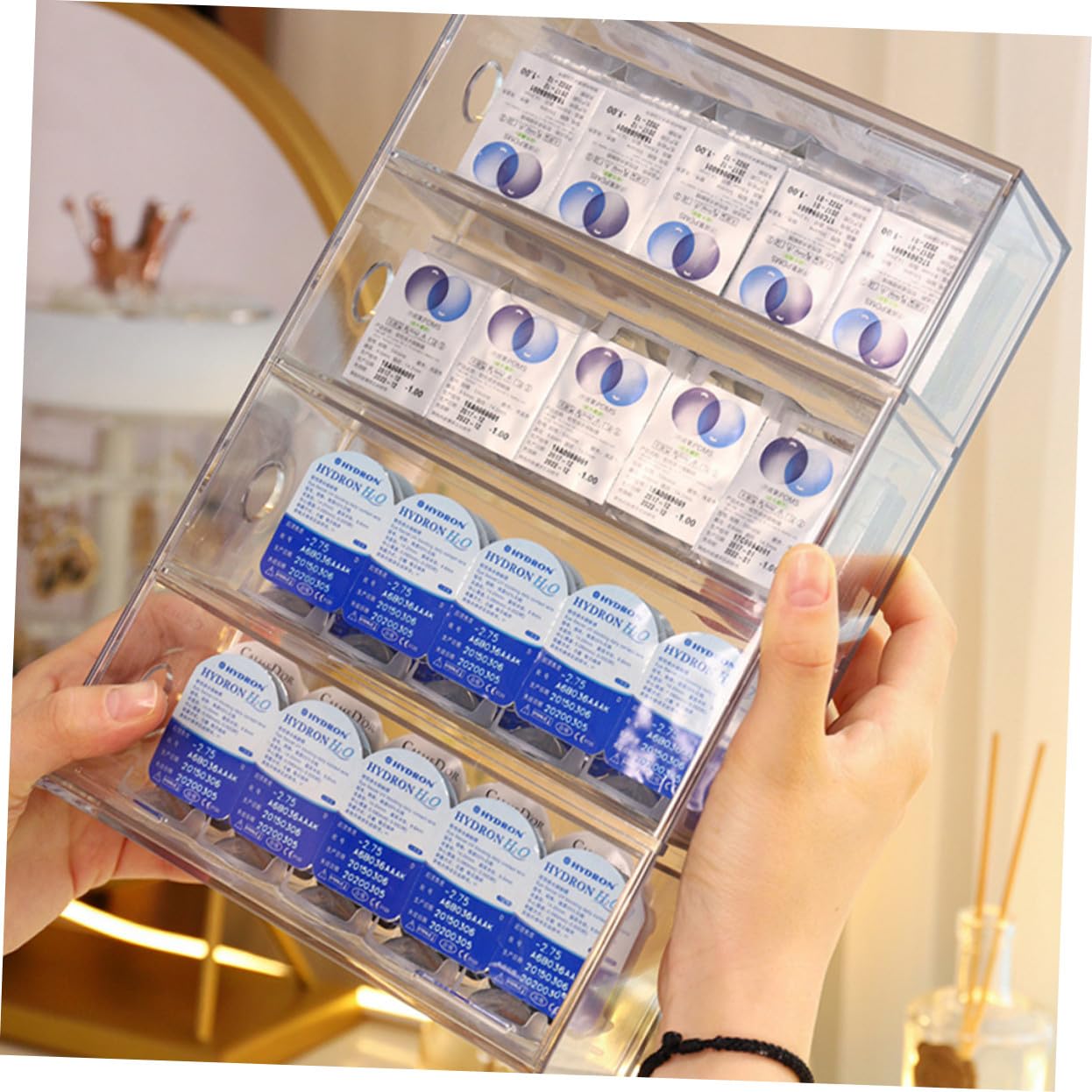 SOIMISS Organizzatore Trucco Acrilico Trasparente Scomparti Impilabile Porta Cosmetici e Gioielli per Bagno e Camera da Letto Organizer Bellezza Multifunzionale per Makeup e Accessori