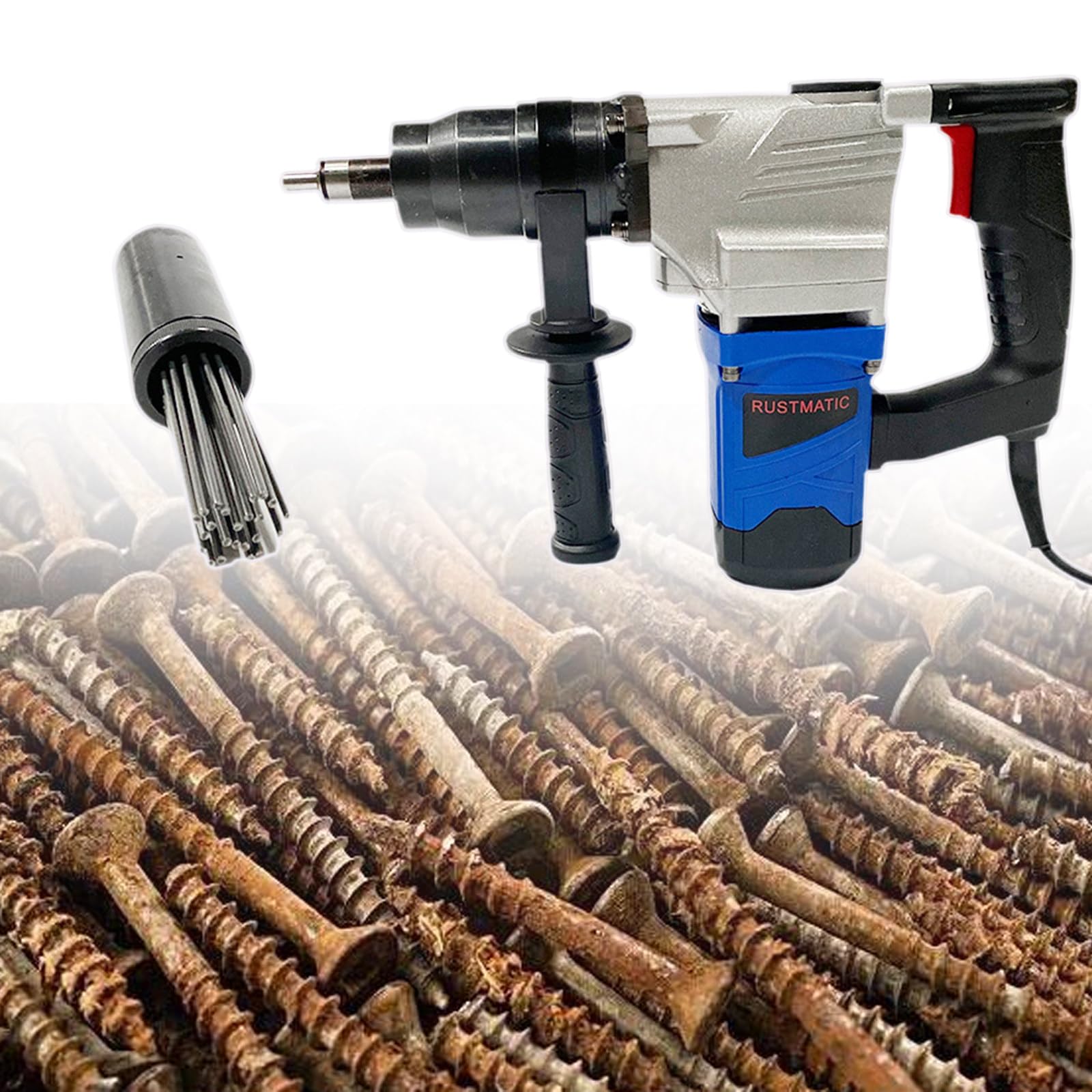 Elektryczny pistolet do usuwania rdzy, 1100 W, narzędzie do czyszczenia rdzy, żużla spawalniczego i farby, wytrzymały skaler igłowy