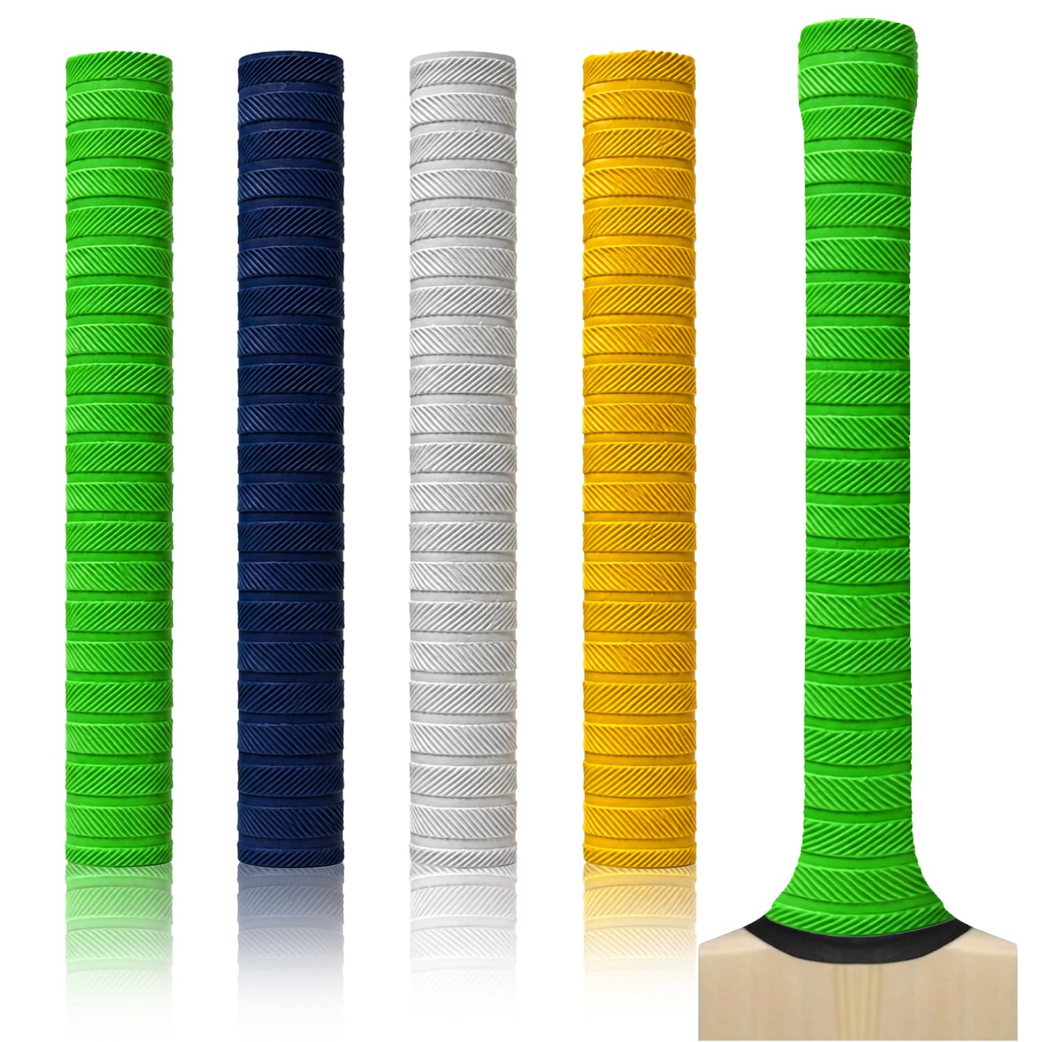 Cricket Bat Grips - Excellent Shock Absorption Bat Durable Rubber Grips with Soft Feel (Grooved 1)