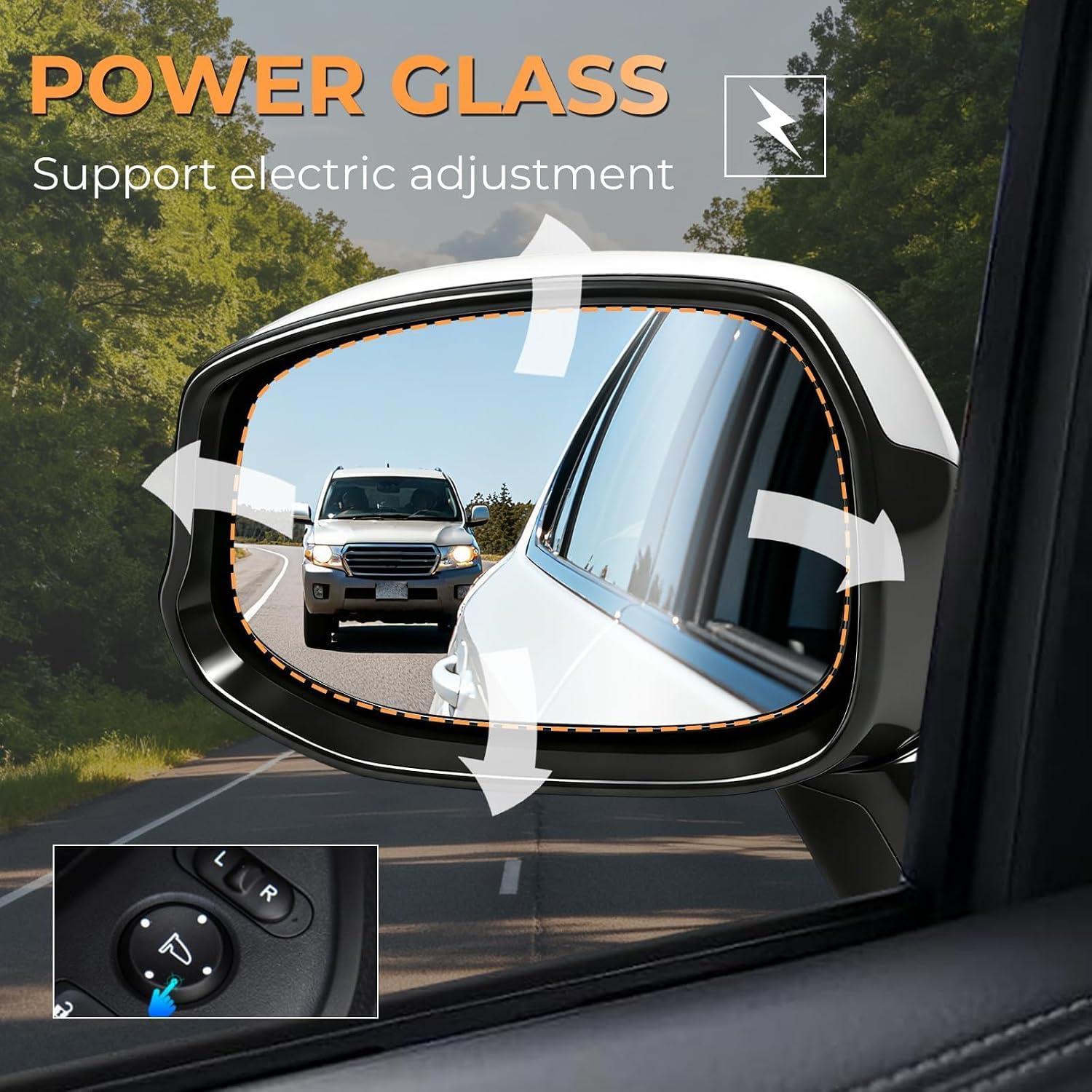 Left Driver Side Mirror compatible with Honda Civic 2012 2013 replace 76252TR0A01 with Power Glass 3 pin White
