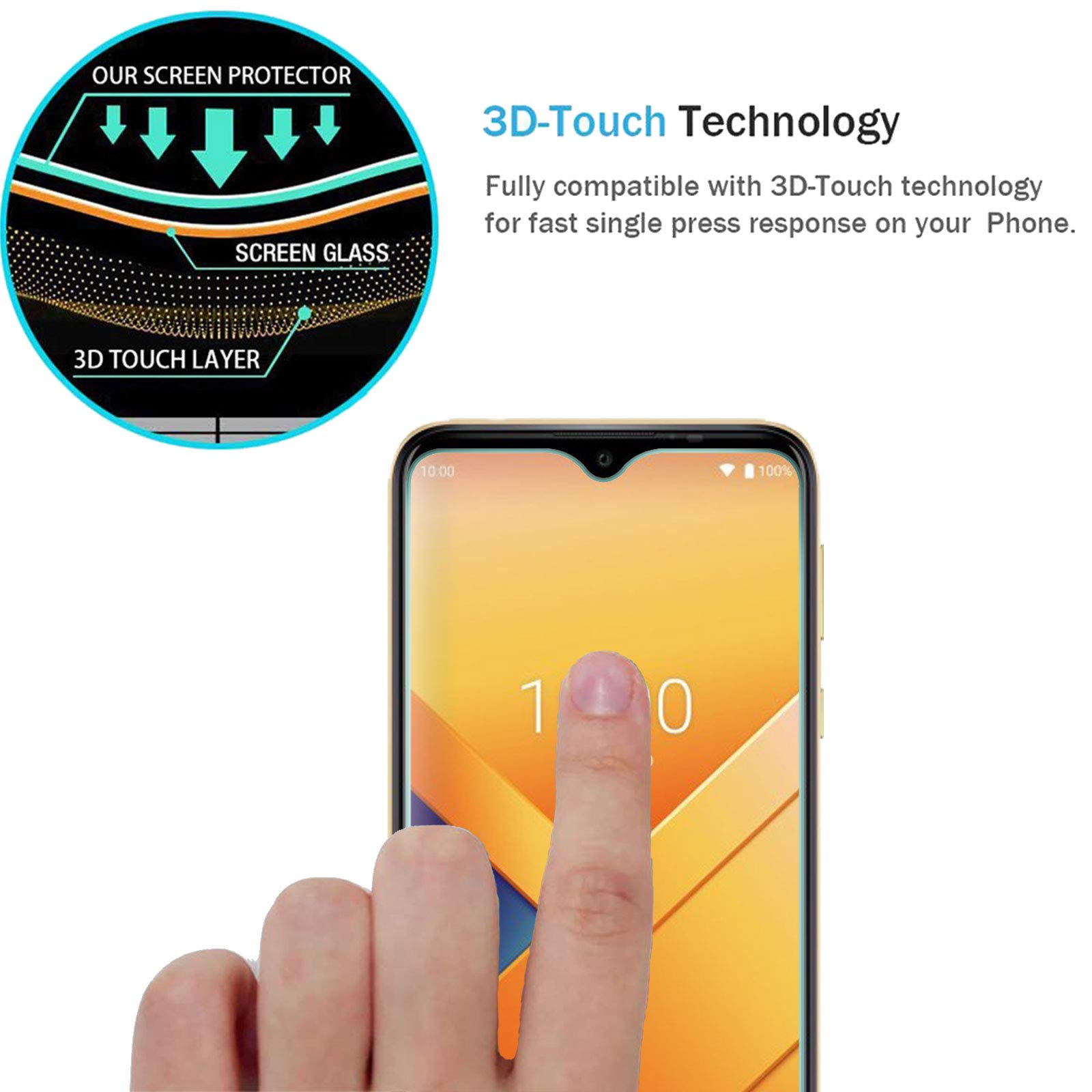 Klyeu Vetro Temperato Per Wiko Y81, Schermo Protettore Pellicola Protettiva Pellicola Blindata Trasparente HD 9H Pellicola Protettiva Compatibile Con Wiko Y81 3 Pezzi