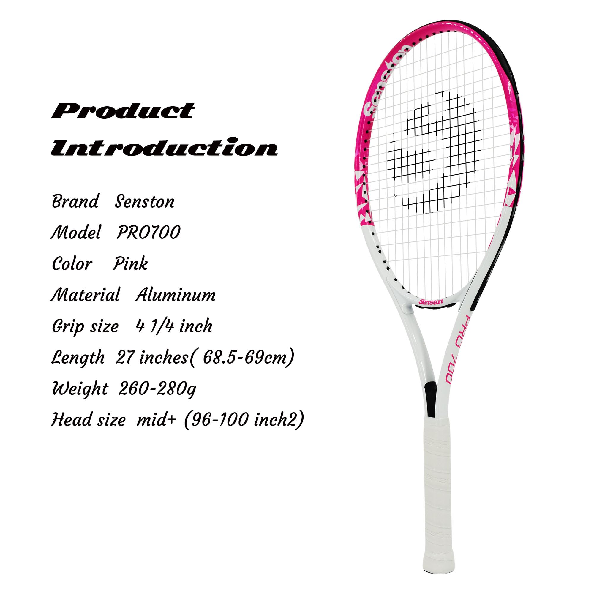 Senston Tennisschläger Professioneller Training Tennis Schläger für Damen Herren mit Tennistasche, Overgrip, Vibrationsdämpfer