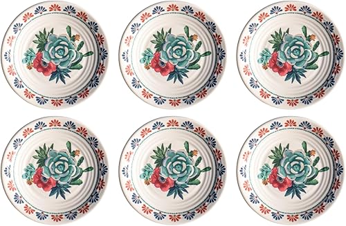 Desert Succulent NewWave Melamine Salad Plate - Cream - 8.5" - Set of 6