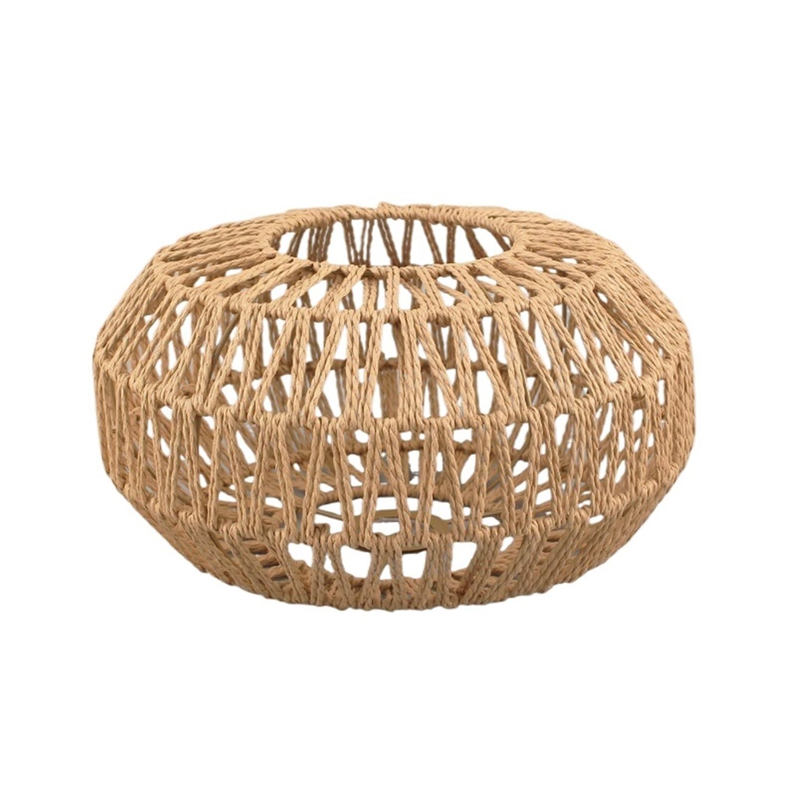 Lopjggyf Style 3 Retro Paper Rope Lampshade Hand-Woven Light Shade Hotel Restaurant Chandelier Decoration For Lamp