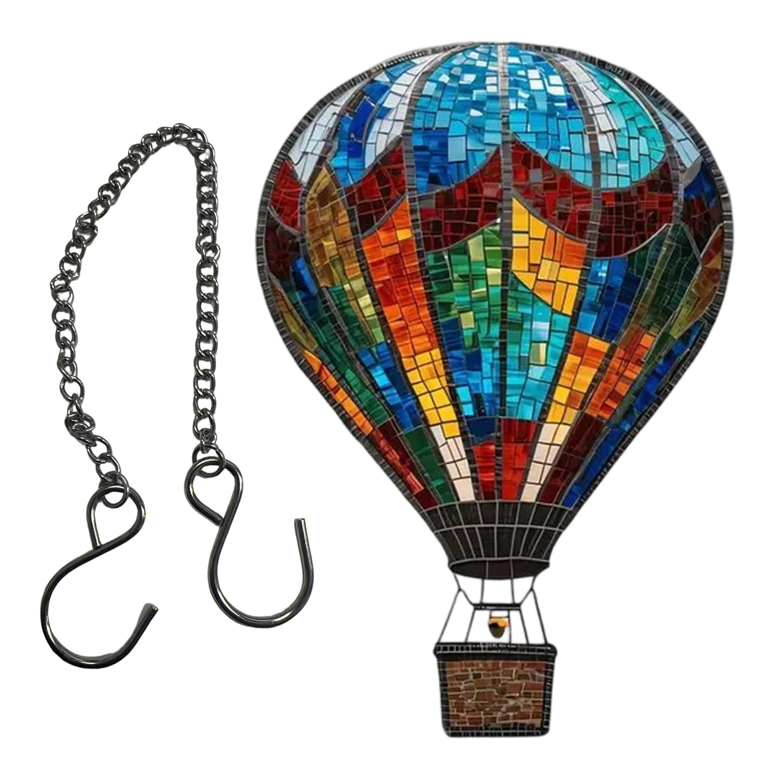 Stained Glass Window Hanging, 2D Acrylic Hot Air Balloon Sun Catchers Colorful Panel Hot Air Balloon Suncatchers Colorful Panels