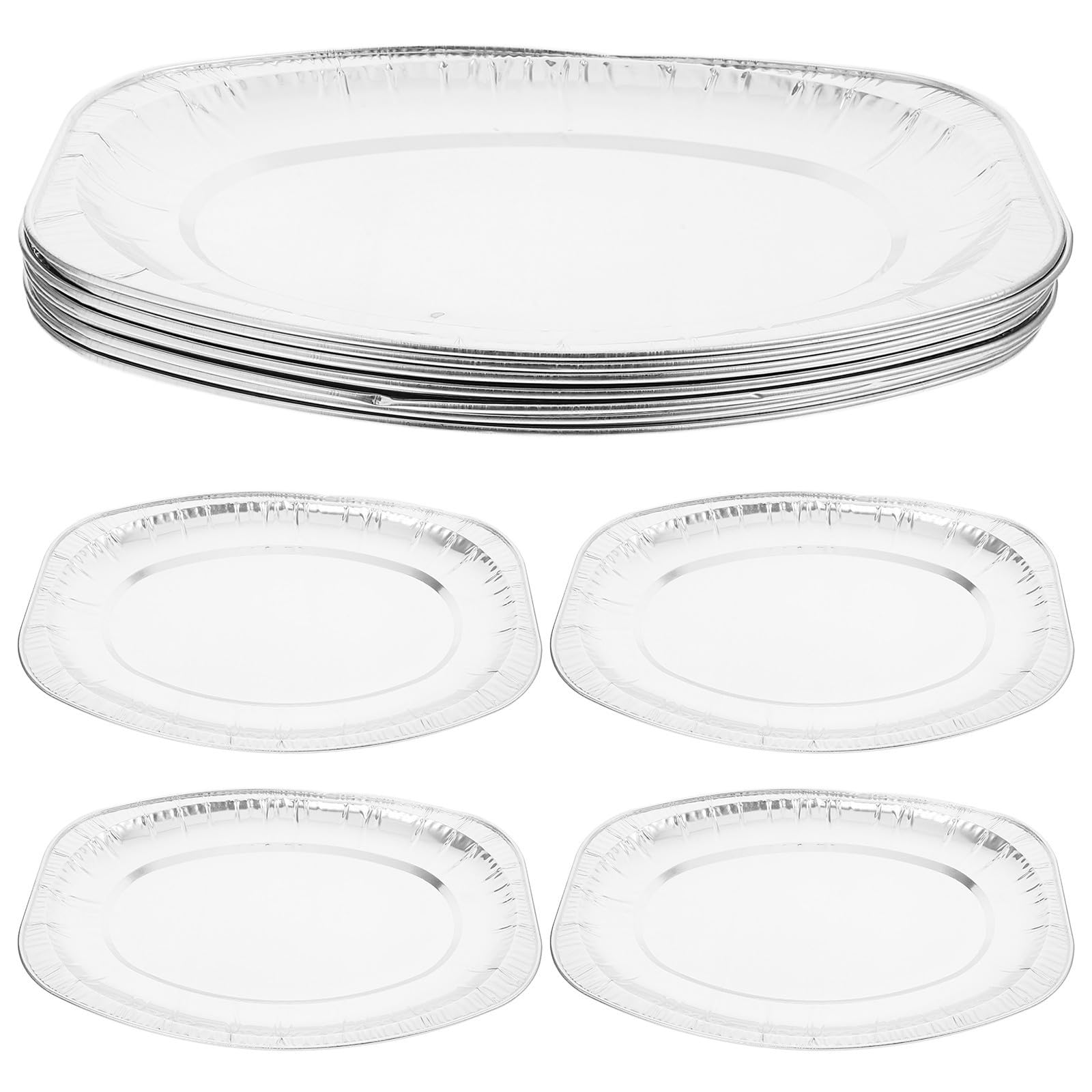 10 Bandejas de aluminio desechables portátiles para barbacoa y comidas al aire libre