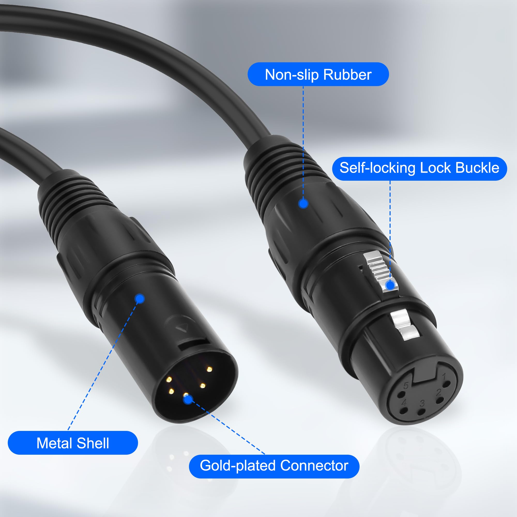 XMSJSIY XLR to RJ45 Adapter Cable DMX 5 Pin XLR Male & Female to RJ45 Female Network Ethernet Connector Extension Cable Compatible with DMX-CON Controller Series - Image 4