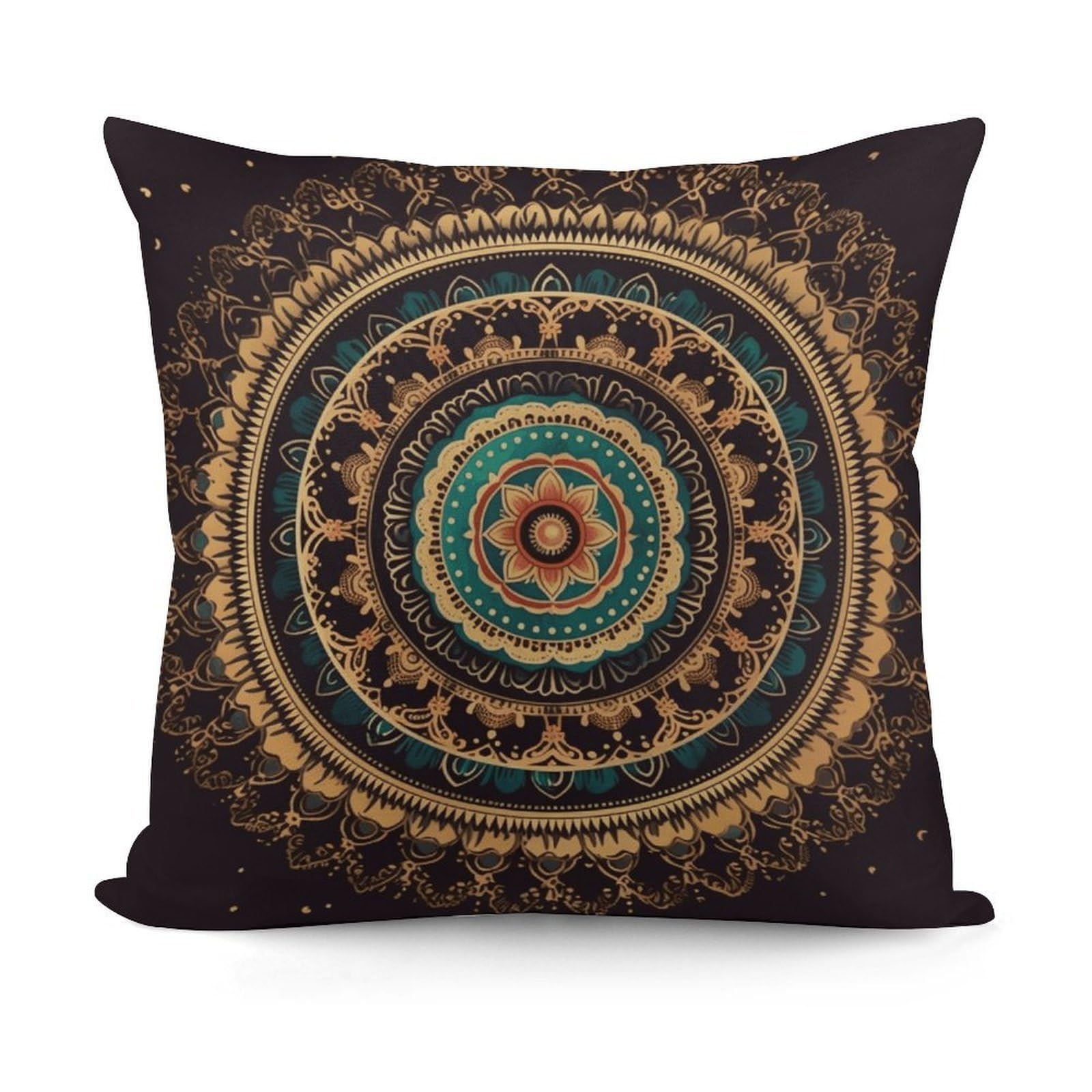 VstaDank Mandala Throw Pillow Covers Fade-Resistant Plush Pillow Case Cozy Square Cushion Case Removable Pillowcase Exquisite Pillow Shams Soft Pillow Protector 18"x18"