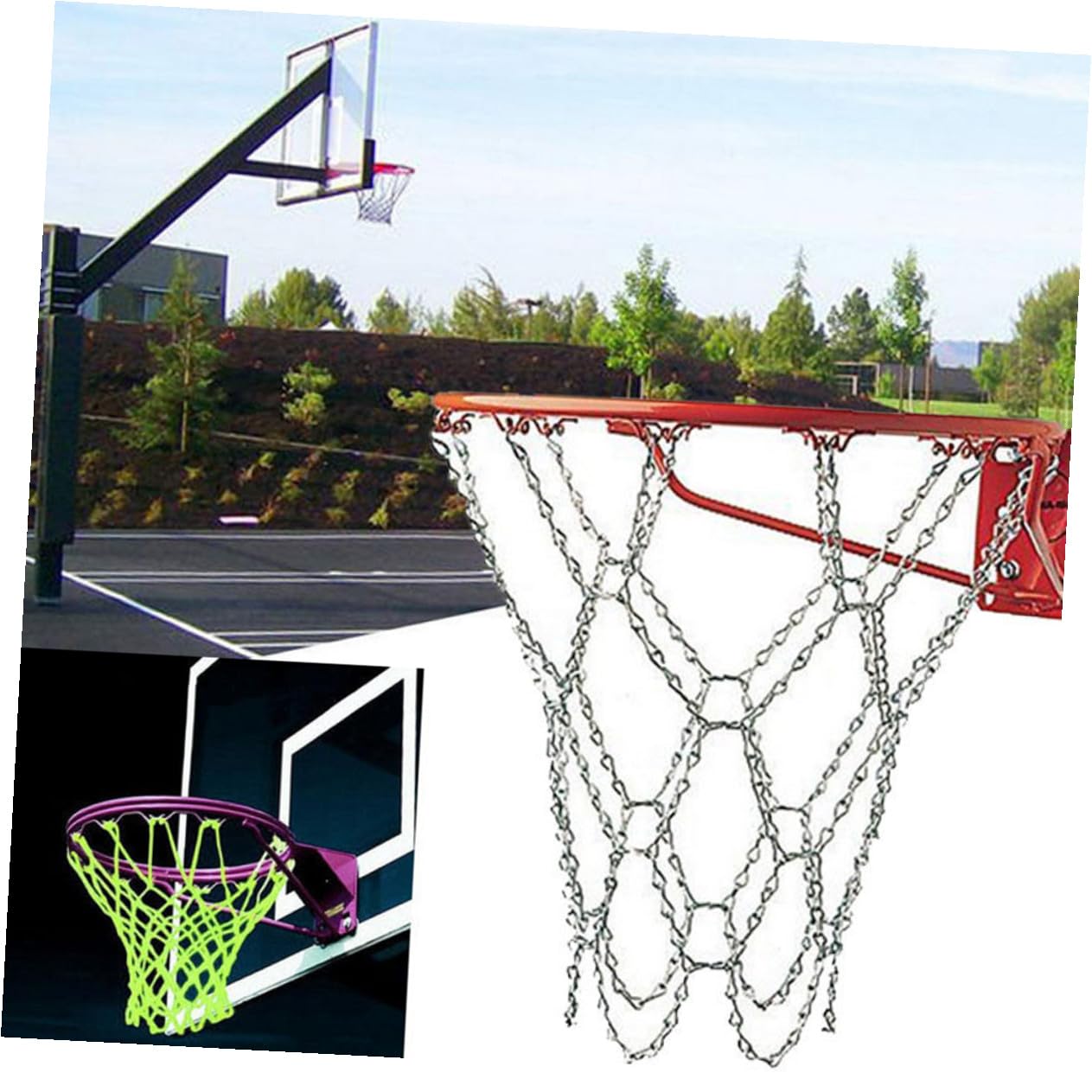 Rete da Basket a Catena in Ferro 2 Pezzi per Canestro