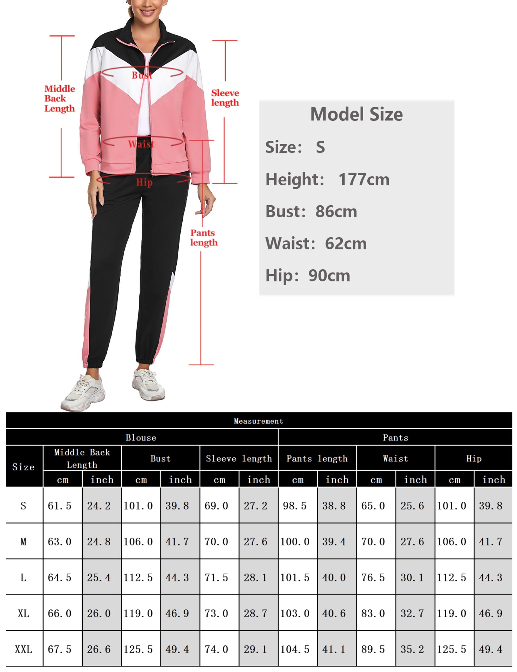 Marvmys Chándal Mujer Deportivo Invierno Contraste S-XXL