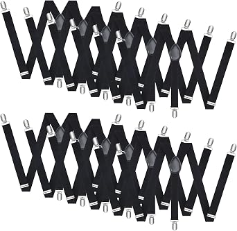 12Pcs Halloween Suspenders for Men Adjustable Suspender Elastic Y Back Style Suspenders for Men Costume Accessories