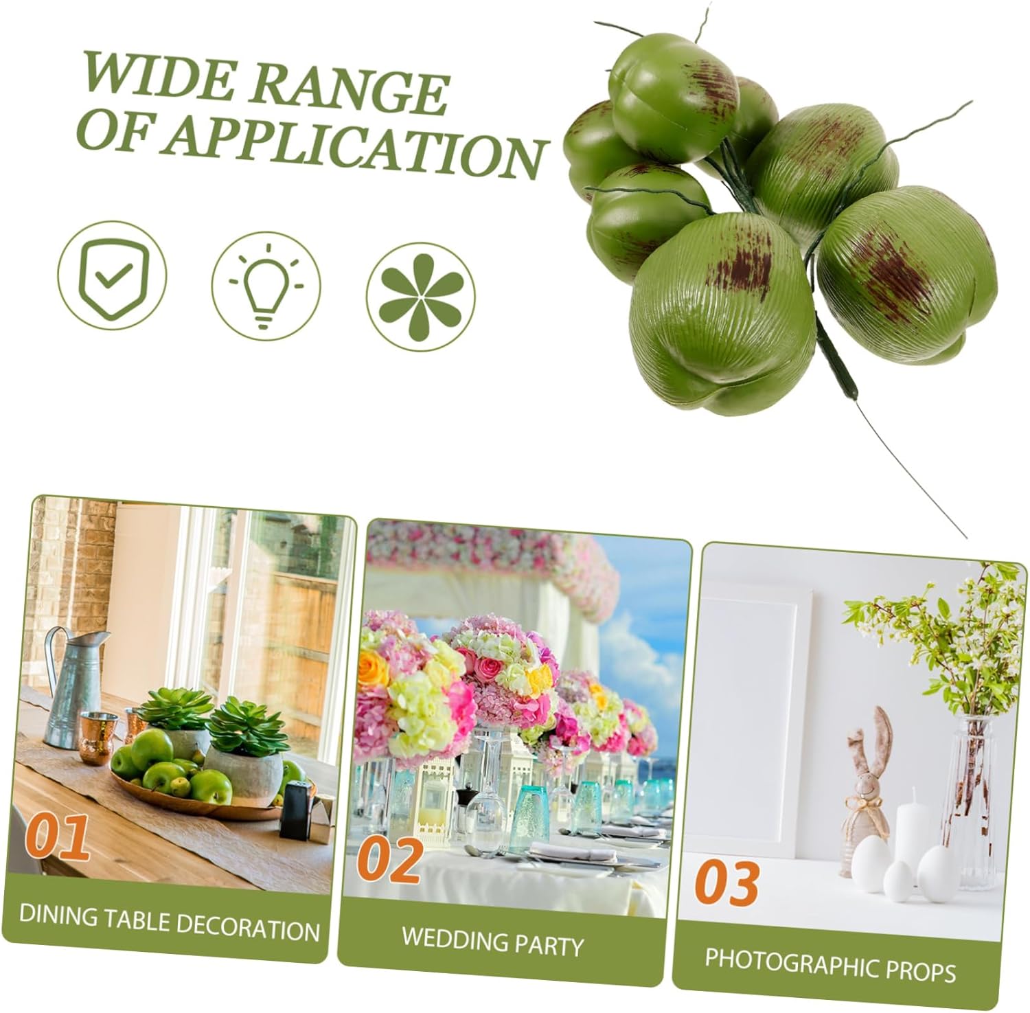 Luau Decorations Artificial Coconuts Hawaiian Party Props Supplies Coconuts Photography Props Fake Fruit Model Decor