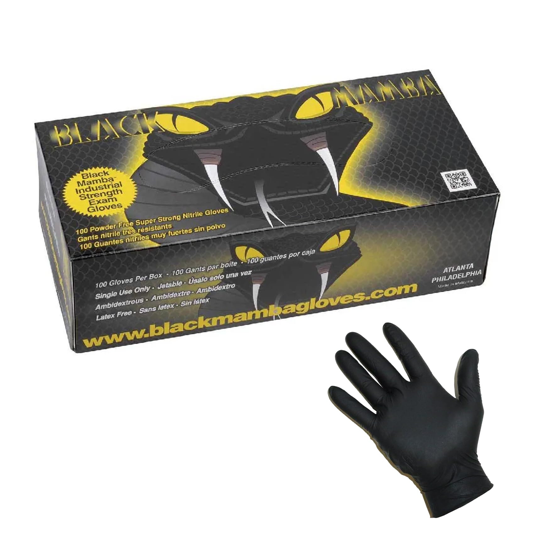 3S SuperSamaStore Einweg-Nitrilhandschuhe Black Mamba, Bequeme, Strapazierfähige Einweghandschuhe für Wartung, Heimwerker, Werkstatt und Professionelle Reinigung, Größe M, Schwarz - 100er Pack