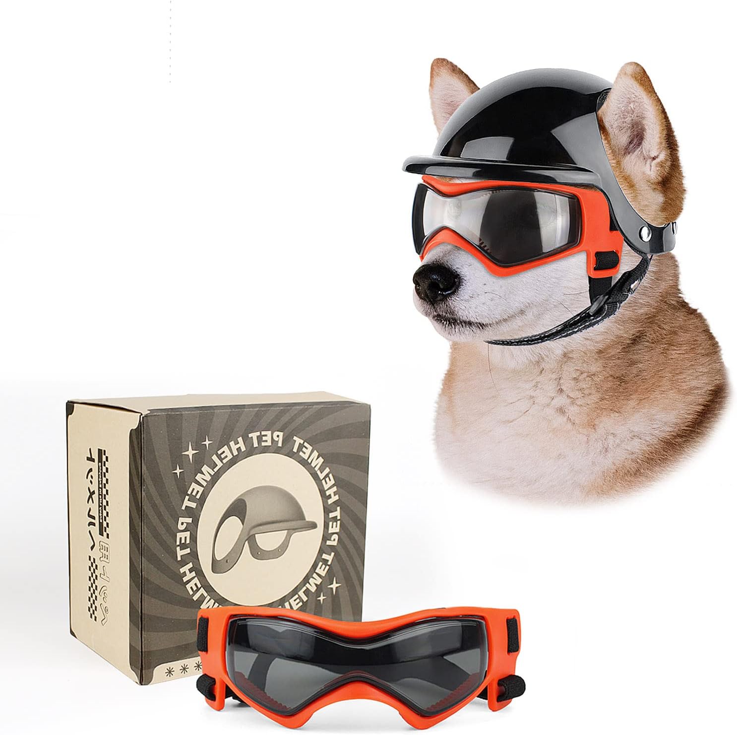 AEZON Cascos para Mascotas Moto para Perros pequeños,Cascos para