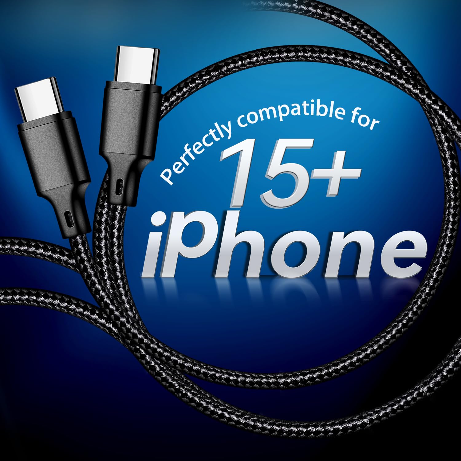 cugunu Cavo di ricarica da USB C a USB C, confezione da 5 pezzi, 3/3 6/6/3 m, cavo di ricarica rapida Pd tipo C, cavo di trasferimento dati e trasferimento dati compatibile per iPhone