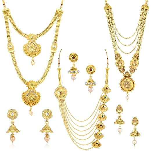 Kundan Multi-String Necklace & Jhumki Earrings Set