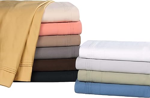 Miniatura 12 de Superior Juego de sábanas 100% de algodón egipcio, lujoso juego de ropa de cama de 1500 hilos, tejido satinado, suave algodón de fibra larga, 1