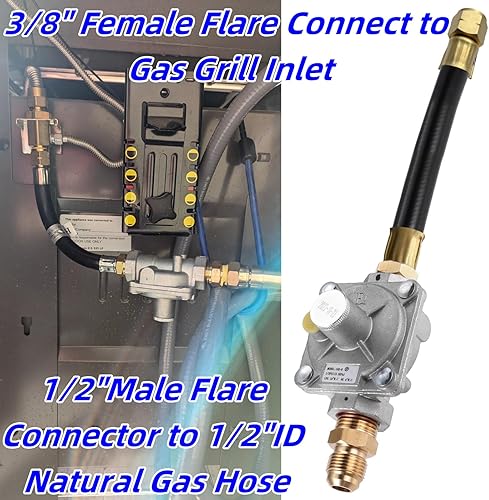 Miniatura 5 de MCAMPAS Kits de conversión de parrilla de gas naturalpropano, válvula reguladora de presión de intercambio de gas natural y gas propano con boquilla