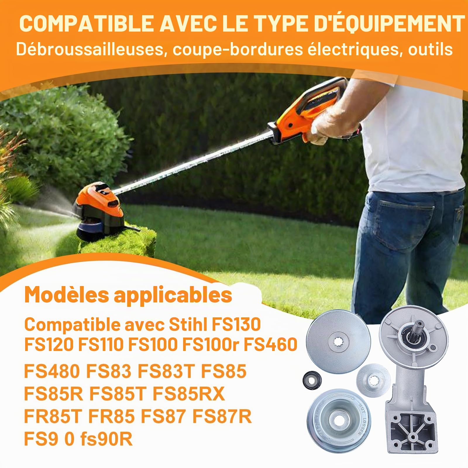 Boîte Tête d'Engrenage Débroussailleuse Vitesse Tondeuse pour STIHL FS120 FS130 FS200 FS250 FS90 FS100 FR130 FR220 FR350 FR450 FR480 FT100 Remplacer 4137 640 0100 4130 641 0300