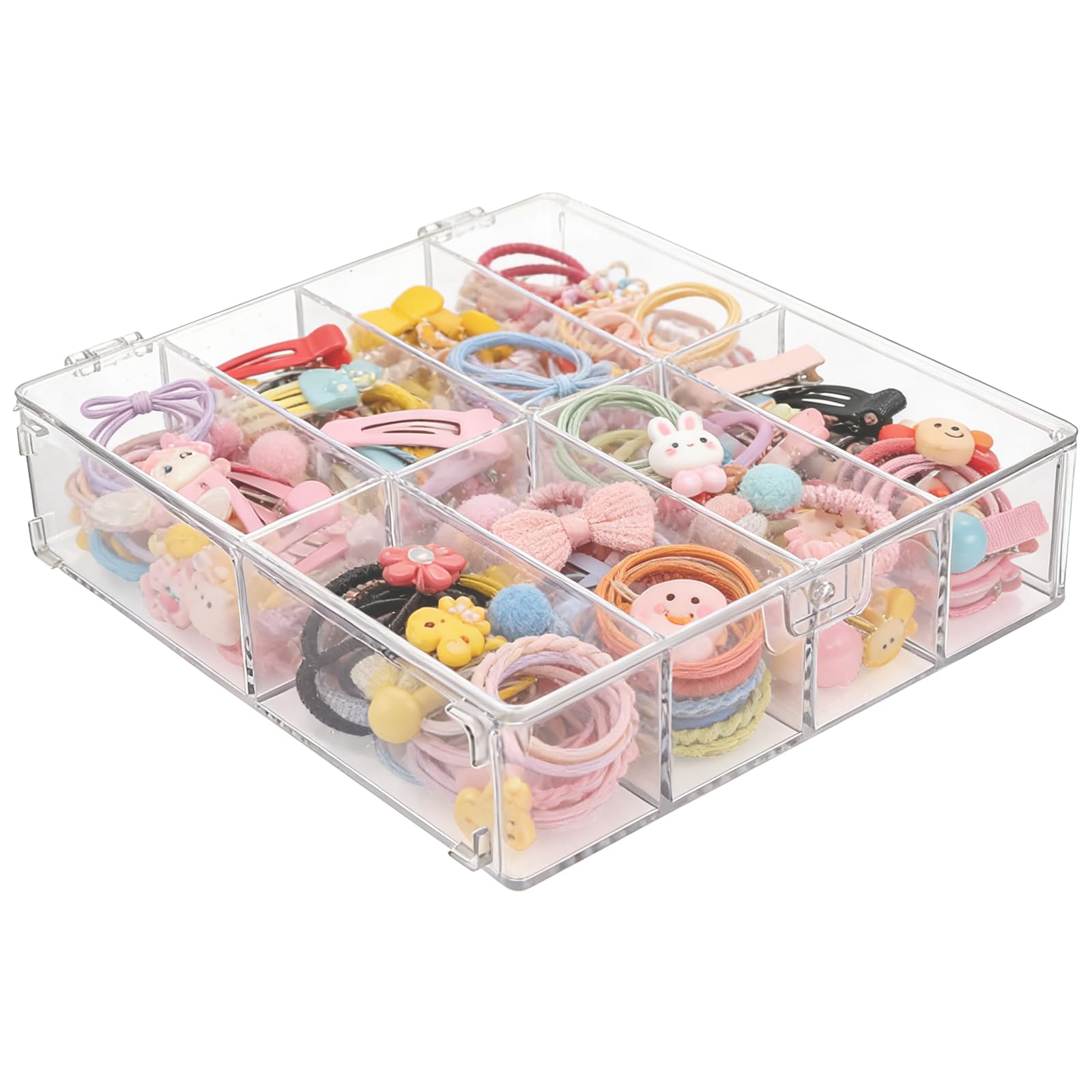 Photo 1 of FMOACEN Acrylic Hair Accessories Organizer Box with Lid