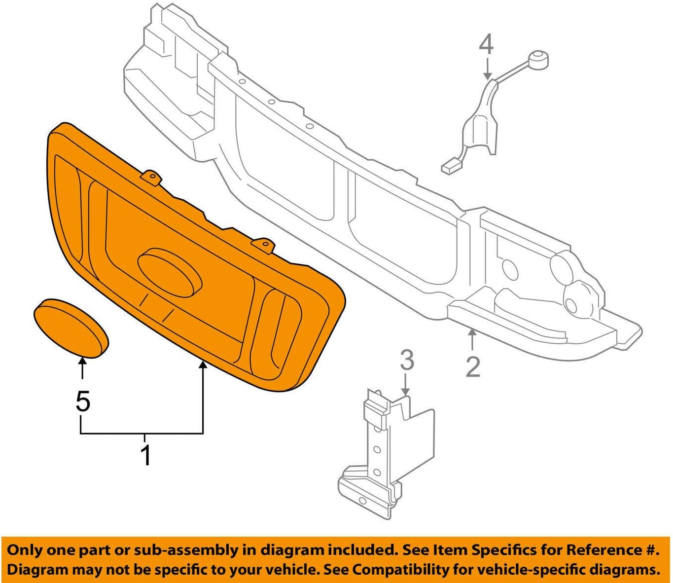 Ford Genuine 6L5Z-8200-CAA Radiator Grille Assembly