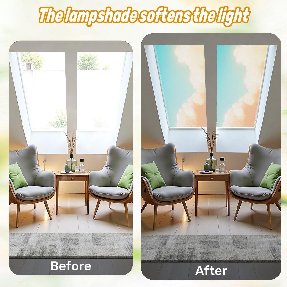 Fluorescent Light Covers for Ceiling Lights Yellow Sky Blue Pastel Abstract Nature Summer Easy to Install Magnetic Light Filter for Classroom Office Hospitals School Home Decor