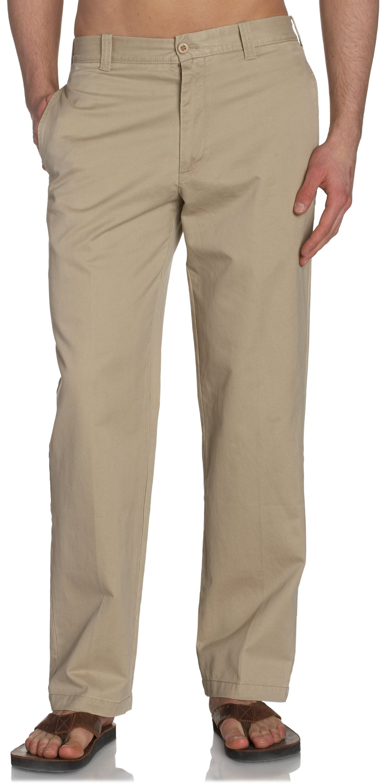 IZOD Men's Saltwater Stretch Flat Front Straight Fit Chino (Discontinued By Manufacturer)