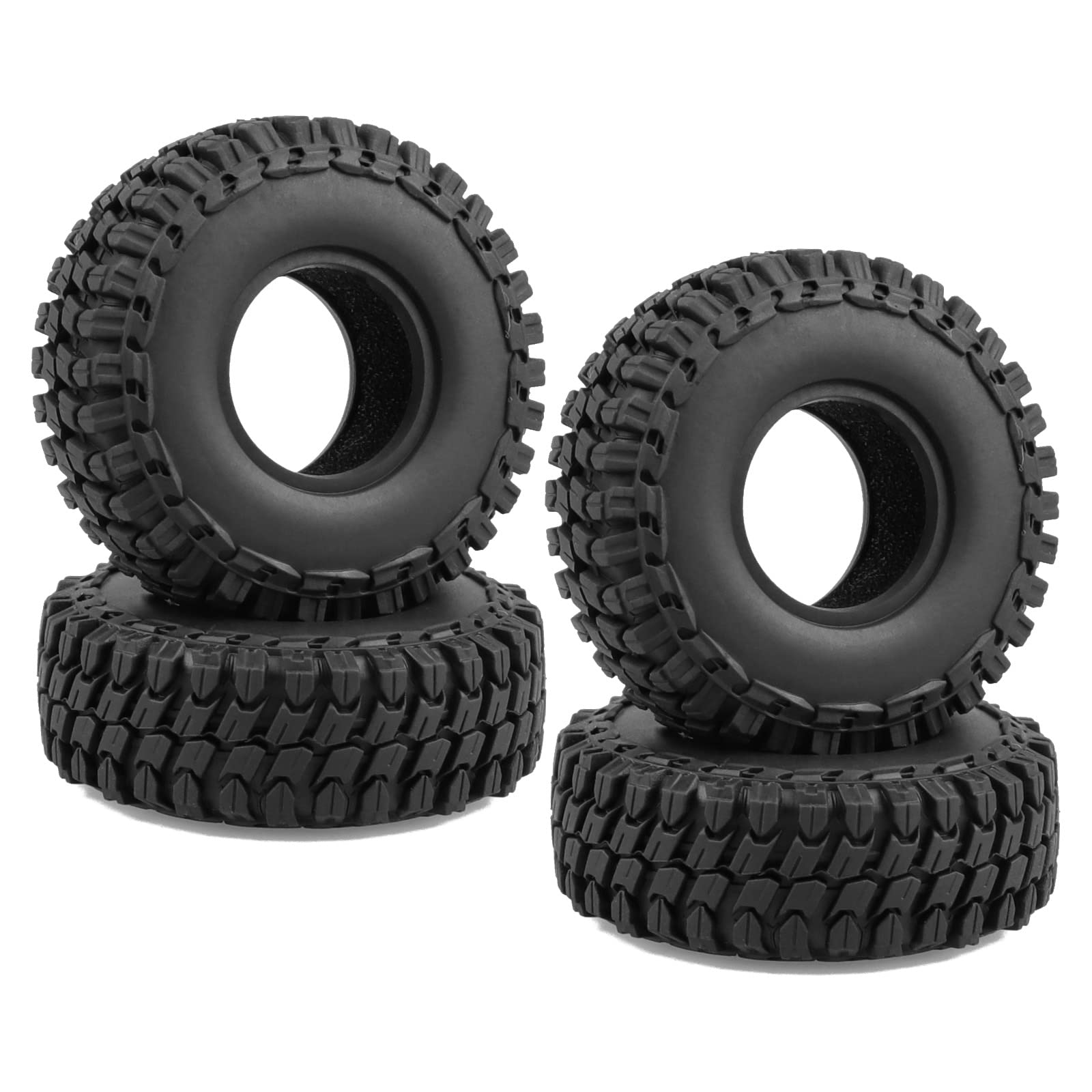 AIMROCK 1.0 Crawler Tires w/Foam All Terrain Tire for SCX24 Deadbolt Gladiator Brocon C10 JLU 1/24 RC Crawler Truck