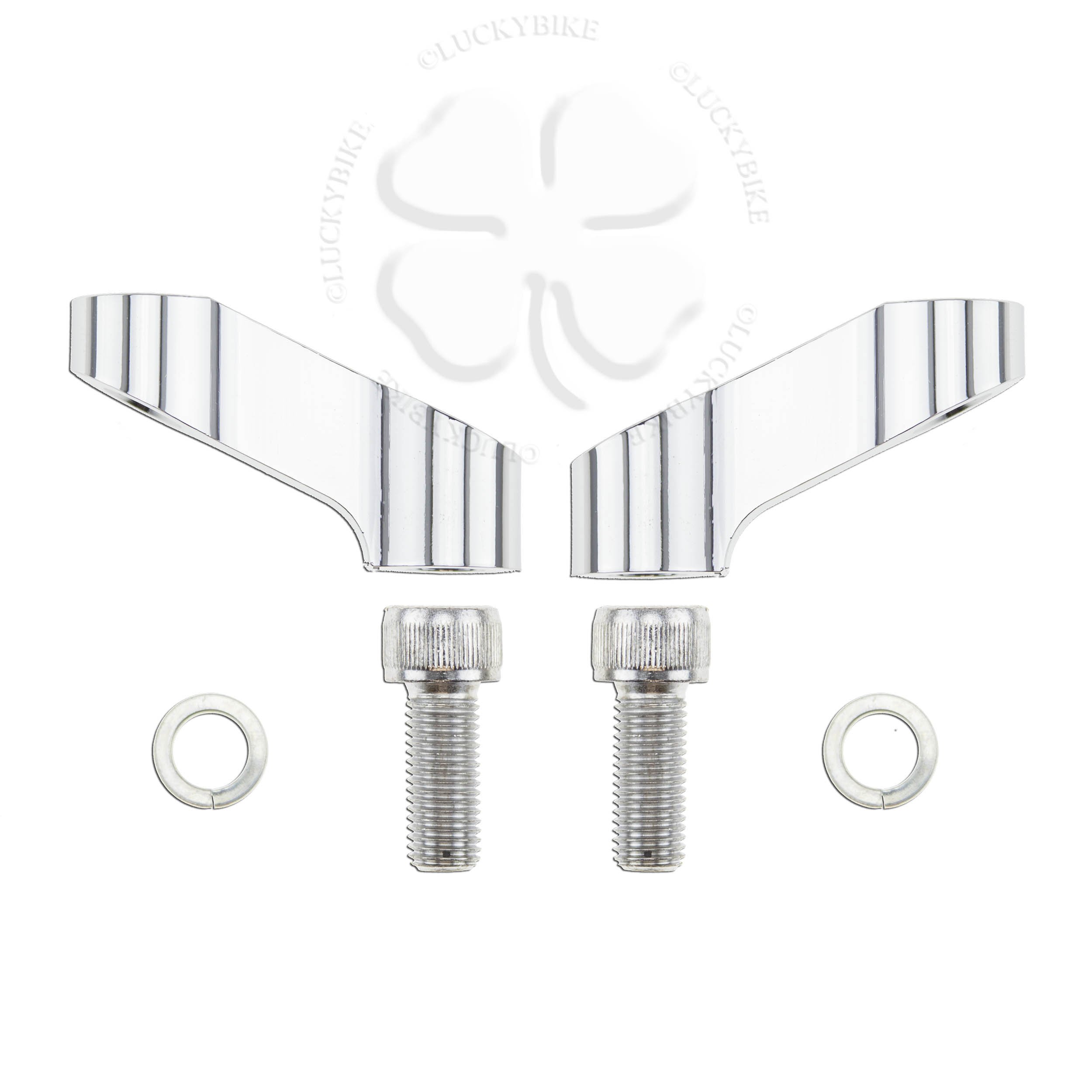 2x mirror riser set chrome universal 10mmmount adapter right hand threaded