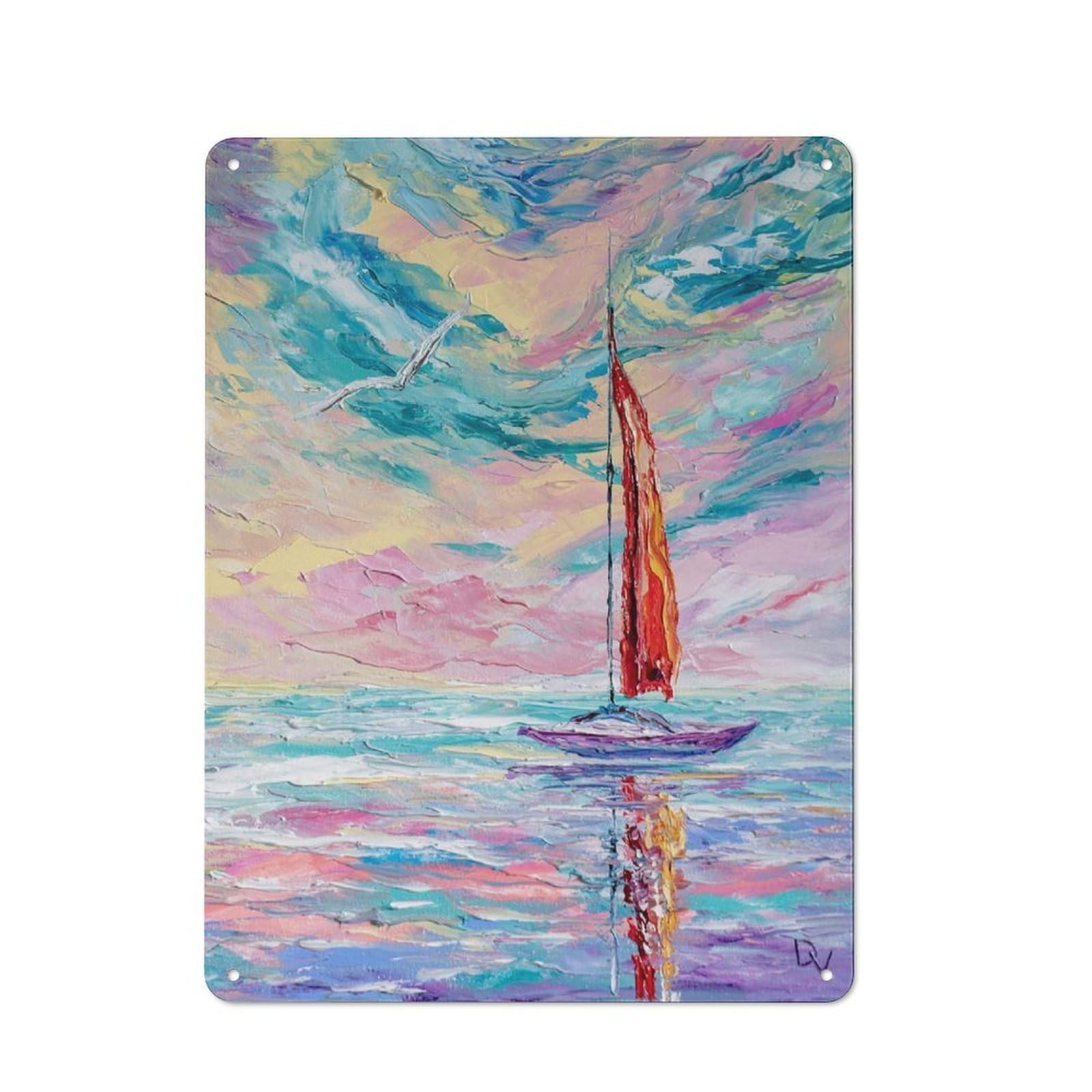 Scarlet Sail Understated Metal Wall Decor 40x30cm, Office Metal Sign for Office, Study, Studio Or Hallway