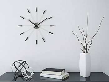 Plug Inn ウォールクロック ブラック NEXTIME PLUG INN mid. Black 掛け時計 おしゃれ かっこいい