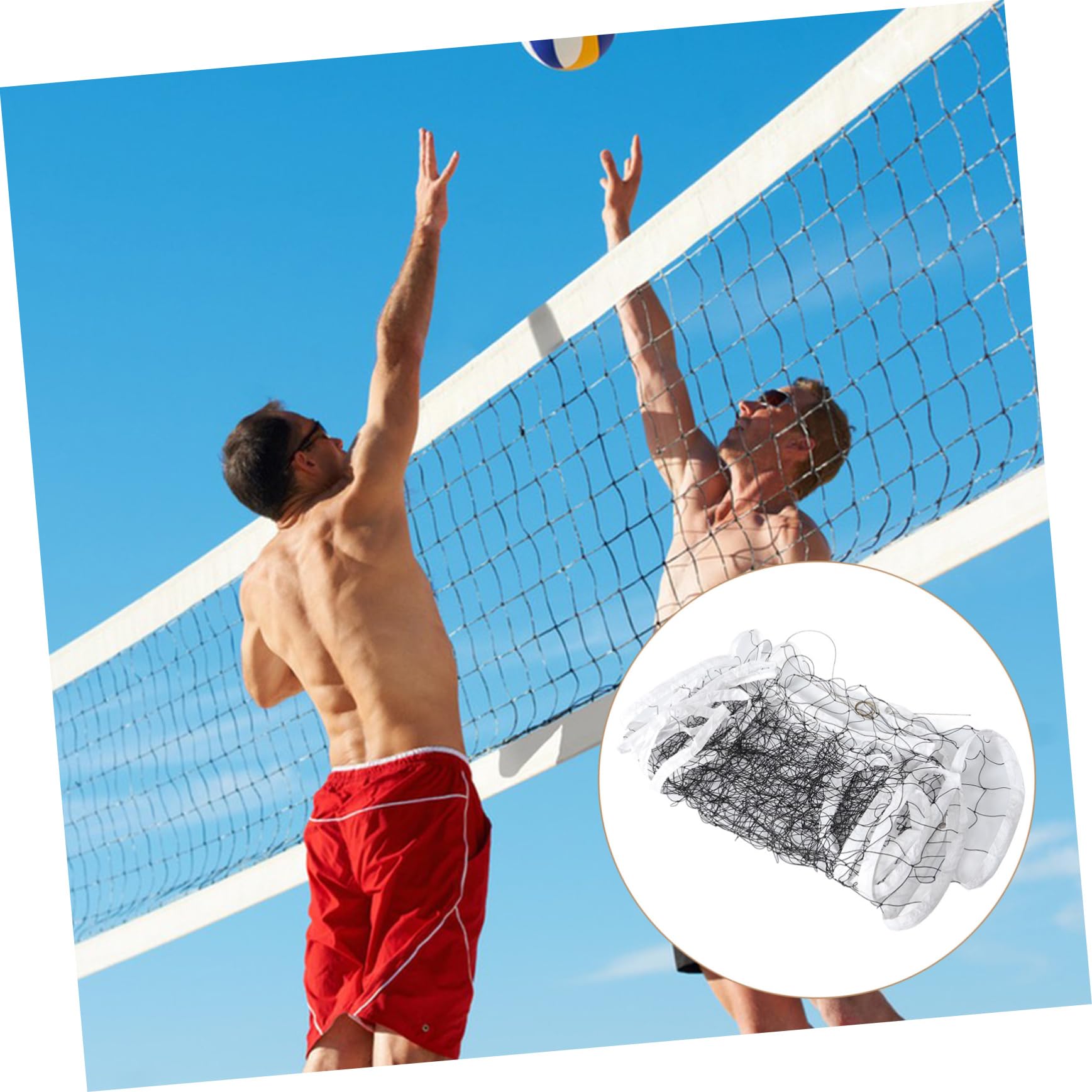 Conjunto de Red de Voleibol de Playa Profesional, Red para Deportes de Polietileno Reforzada y Estable, Adecuado para Entrenamientos al Aire Libre y Piscinas
