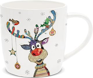 Lesser & Pavey Rudolph Mug for Hot Drinks | Reusable Fine China Coffee Cups for Kitchen & Home | Durable Printed Tea Mugs for Every Occasion | Long-Lasting Cup for All Types of Beverages