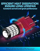 Vista 6 de Yorkim Bombilla LED 3157 Roja 3157 Bombilla LED de freno y luces traseras 3157 Luces de freno intermitentes con Proyector 3056 3156 3057 4057 4157