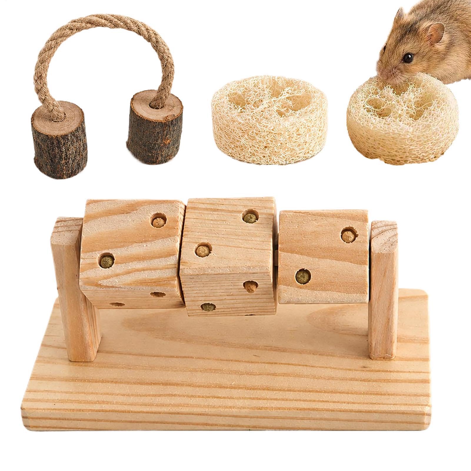 Hamster Aktivitätsspielzeug Zur Beschäftigung Holz-Futtersuch- und | Kaninchen Zahnpflege Puzzlespielzeug Für Rennmäuse, Mäuse, Igel, Chinchillas, Innenkäfig, Transportbox, Zuhause, Wohn