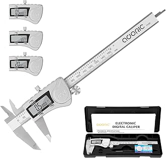 Digital Caliper, Adoric Caliper Measuring Tool 0-6" Stainless Steel Vernier Caliper Digital Micrometer with Large LCD Screen, Easy Switch from Inch Metric Fraction, 6" Caliper Tool for DIY/Household