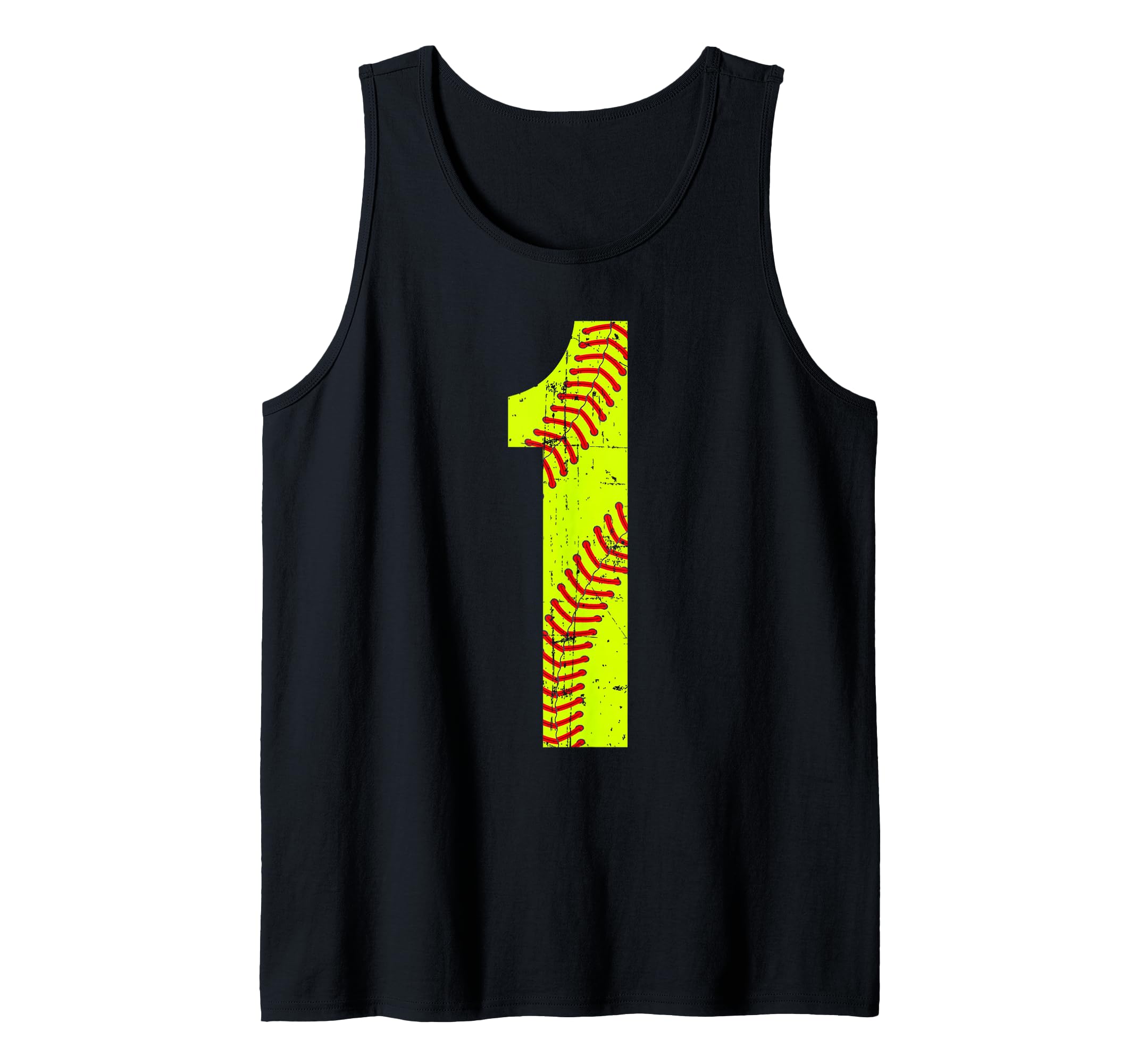 Vintage Softball 1 Jersey Number Tank Top