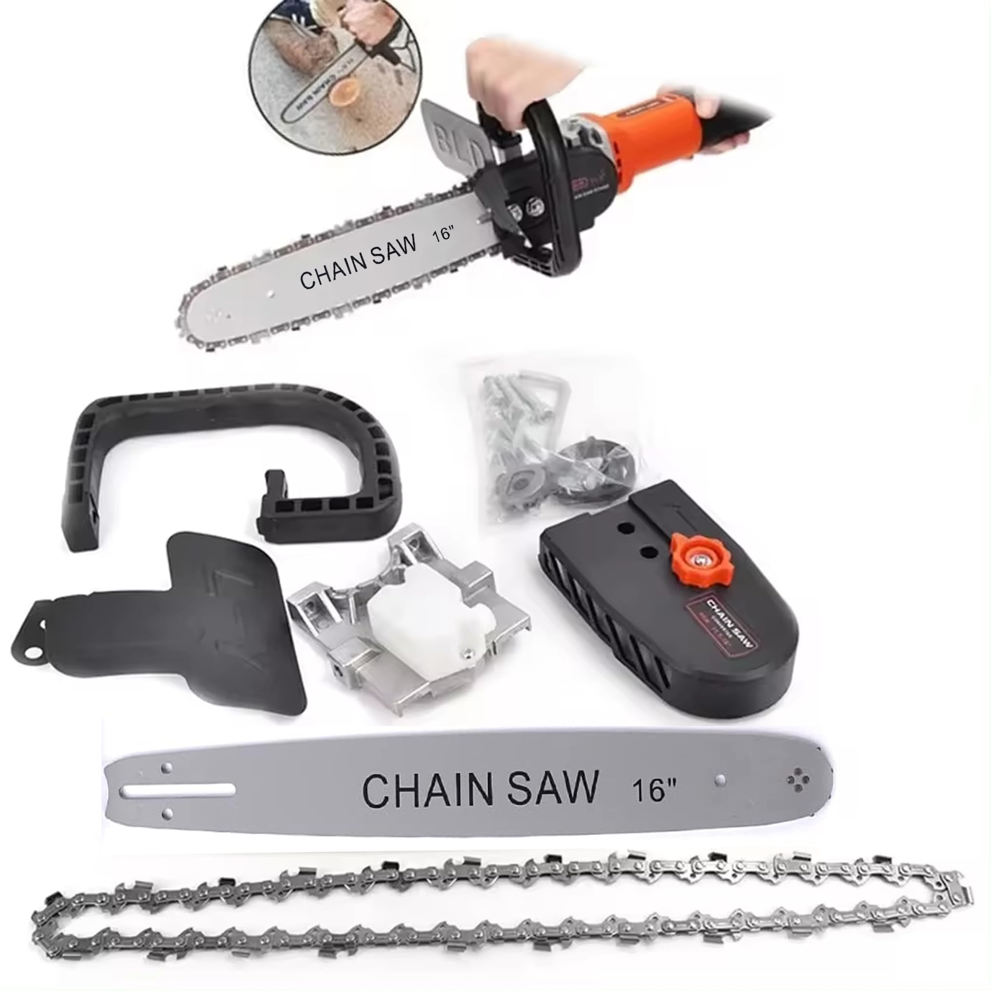MECRAAF® 16 inch Electric Chainsaw Bracket Set | Wood Cutter Grinder Adapter | New Chainsaw Converter Set | Professional Chain saw Stand Improve Work Efficiency Safe (Not Include Grinder machine) (B0CYWR18YW) Amazon Price History, Amazon Price Tracker