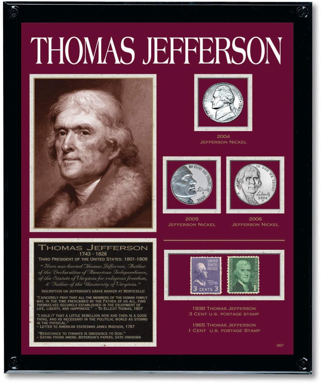 Jefferson Framed Tribute Collection Collectibles & Fine Art