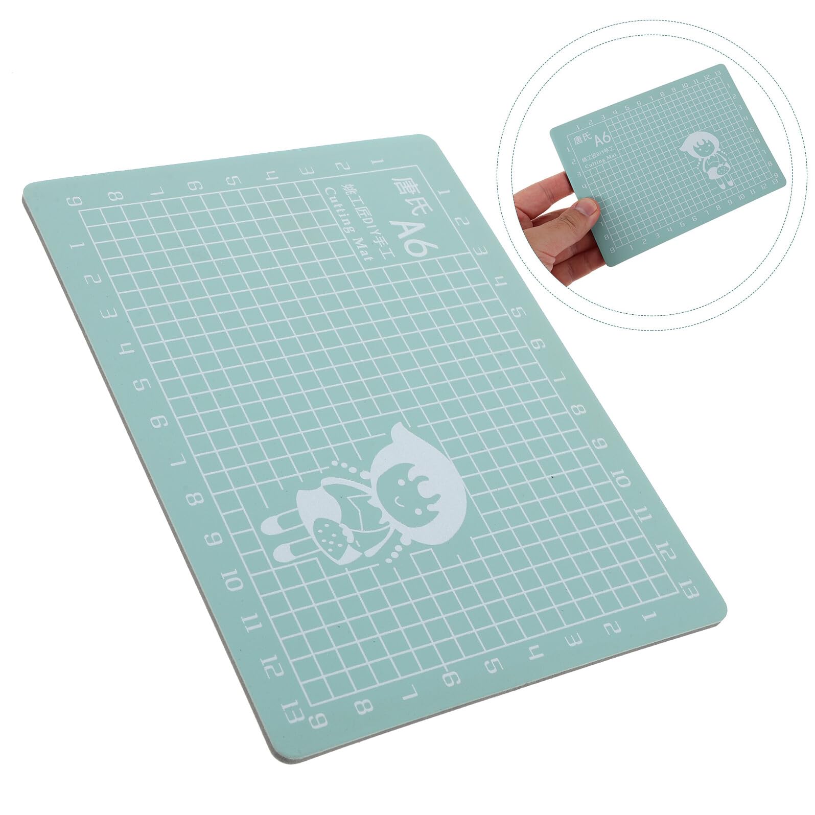 Tappetino da Taglio Artigianale Pvc Verde 8 Pezzi Doppio Lato | Griglia di Misura Precisa, Superficie Antiscivolo, per Scrapbooking e Cucito