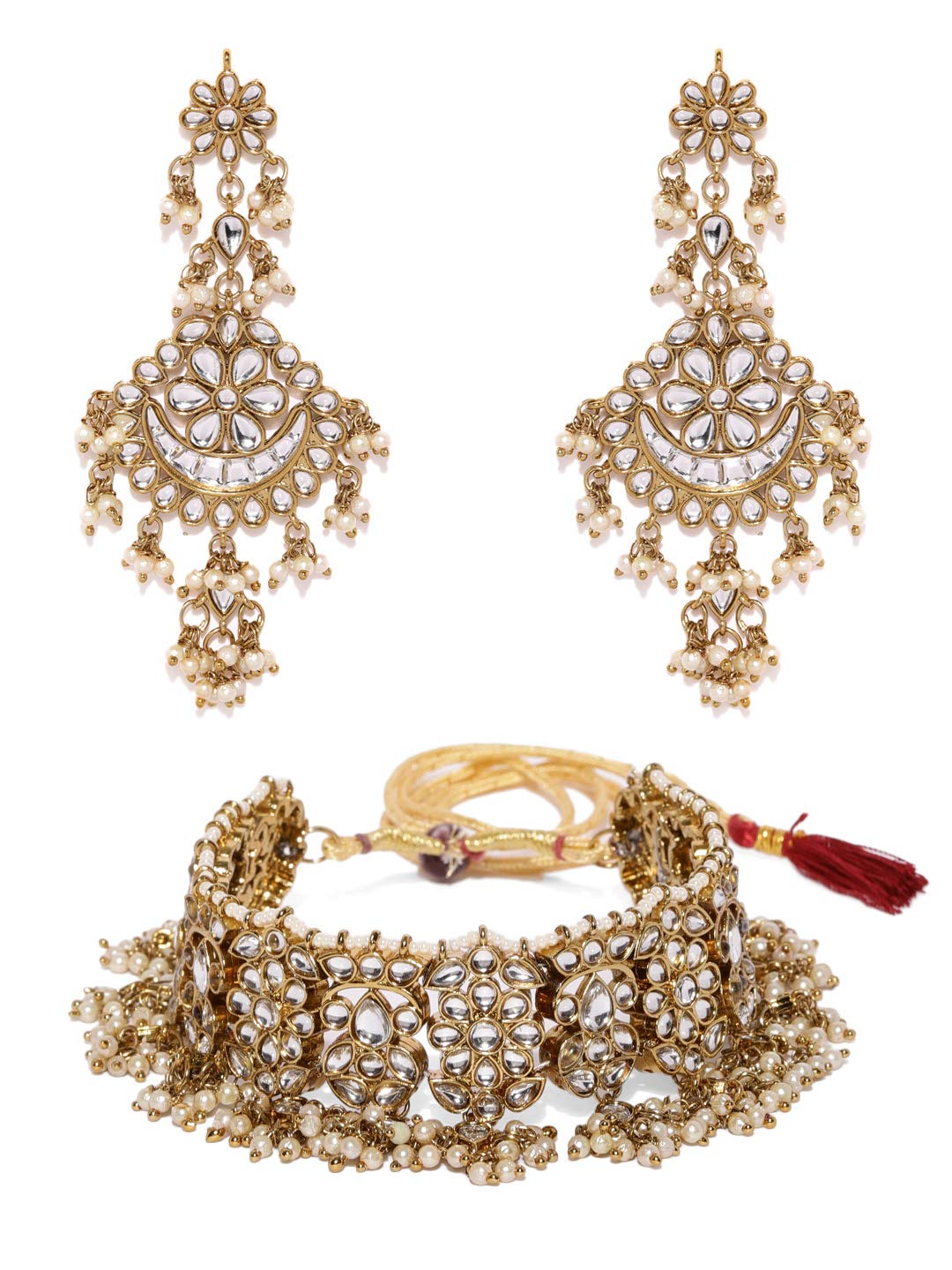 ZAVERI PEARLS Traditional Kundan & Pearls Necklace Set For Women-ZPFK9097 (B081ND4K2V) Amazon Price History, Amazon Price Tracker