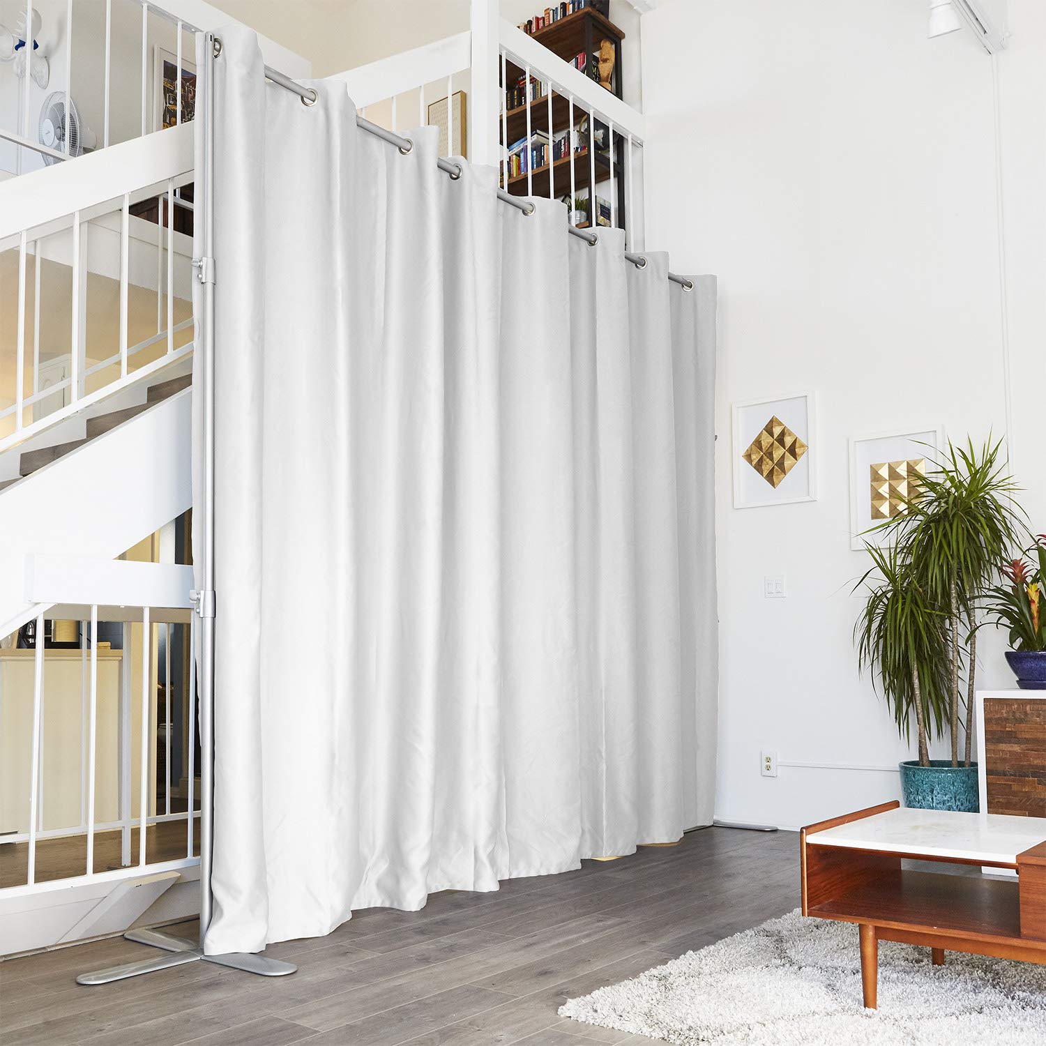 Room/Dividers/Now End2End Room Divider Kit - Medium A, 8ft Tall x 7ft 6in - 12ft Wide, Natural White
