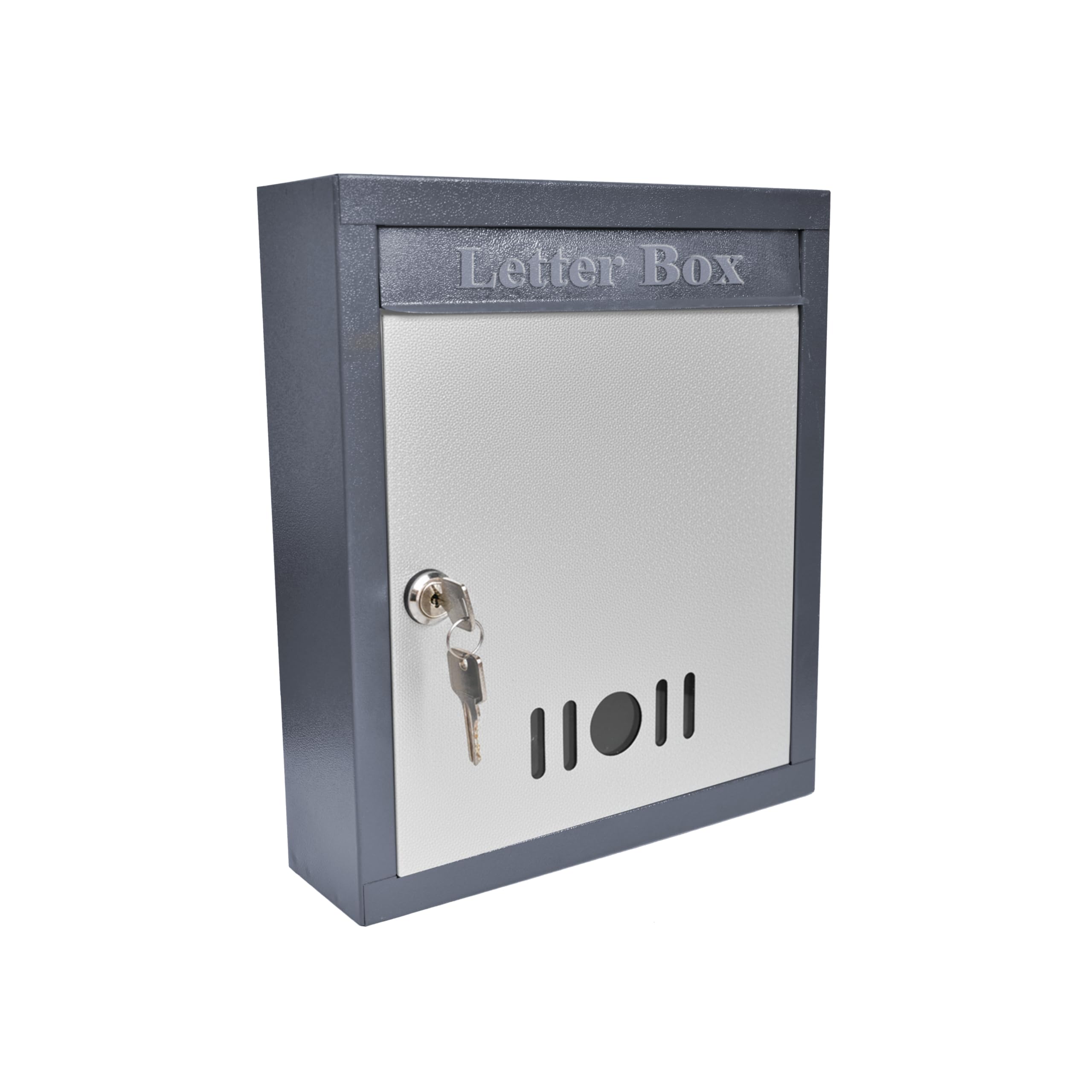 Plantex Wall Mount Letter Box - Suggestion Box/Mail Box/Post Box for Home gate with Secure Key Lock - (Dark Grey) A4 Size