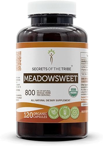 Miniatura 7 de Secrets of the Tribe Meadowsweet USDA Organic 60 cápsulas  Fabricado con cápsulas vegetarianas y hierba seca certificada orgánica (Filipendula